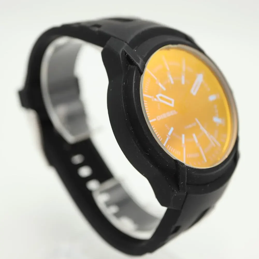 Diesel Armbar Black Mens 44mm Watch Iridescent Crystal DZ1819 w New Battery